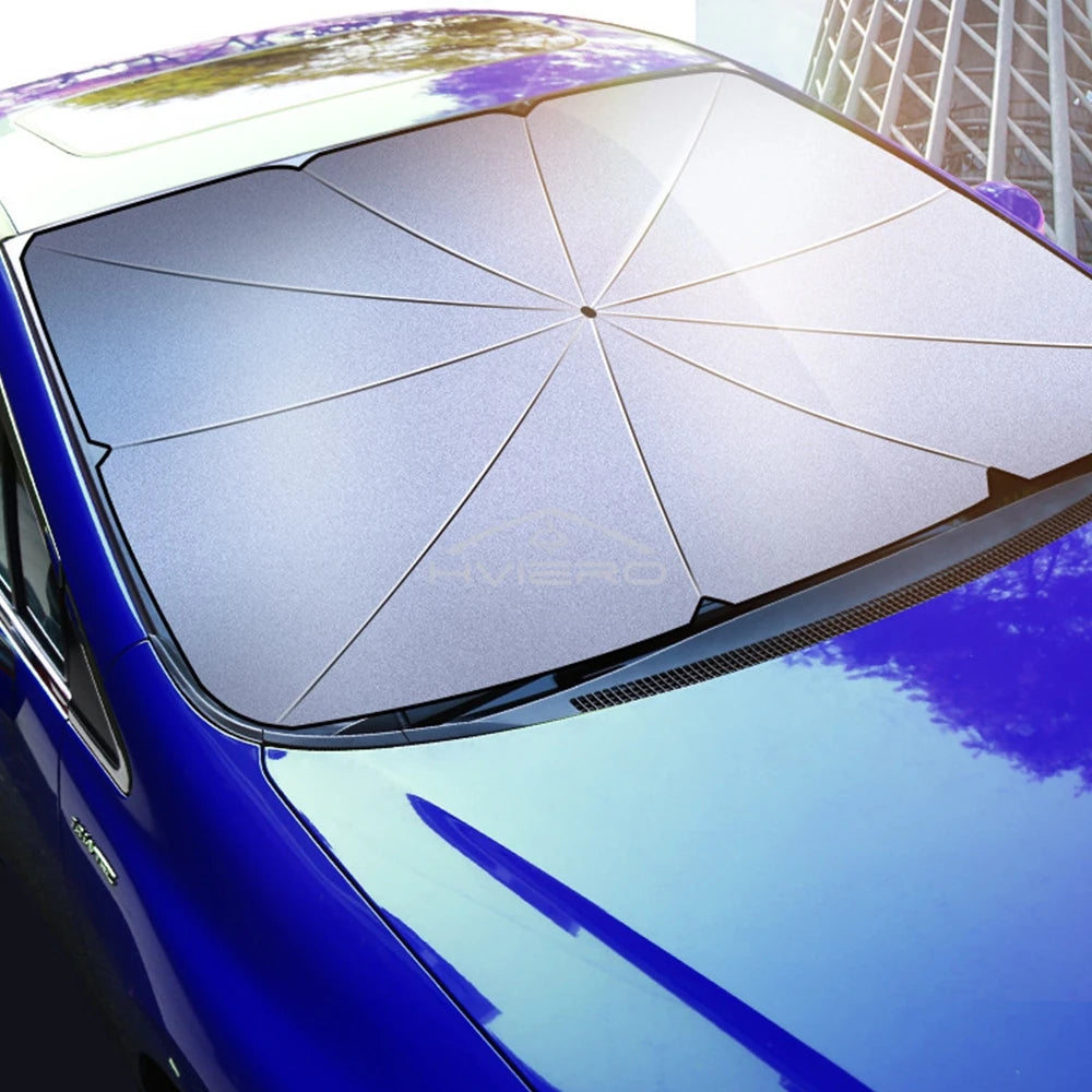 Pare-soleil pliable pour pare-brise de voiture, pare-soleil de voiture, protection intérieure, parasol automatique, couvertures avant de parapluie, pièces d'accessoires polyvalents