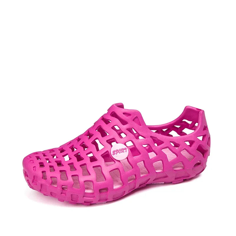 Chaussures d'eau d'été pour hommes, sandales de plage respirantes, chaussures d'eau en amont, pantoufles creuses à séchage rapide pour femmes