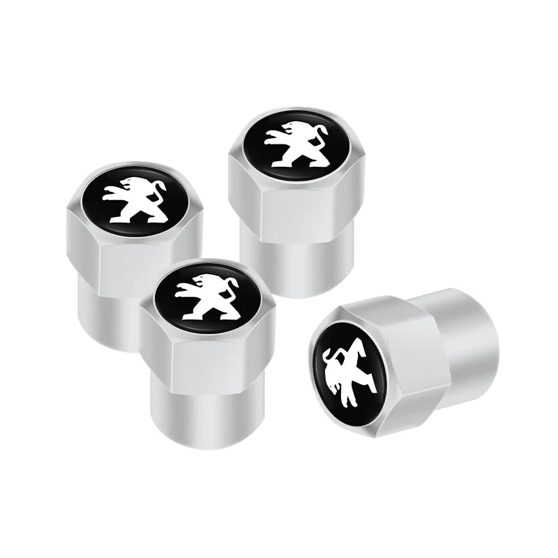 Cache-valve de pneu de voiture / Porte-clés de voiture avec badge pour Peugeot 2008 208 308 508 4008 408 3008 307 207 107 607 106 406 407