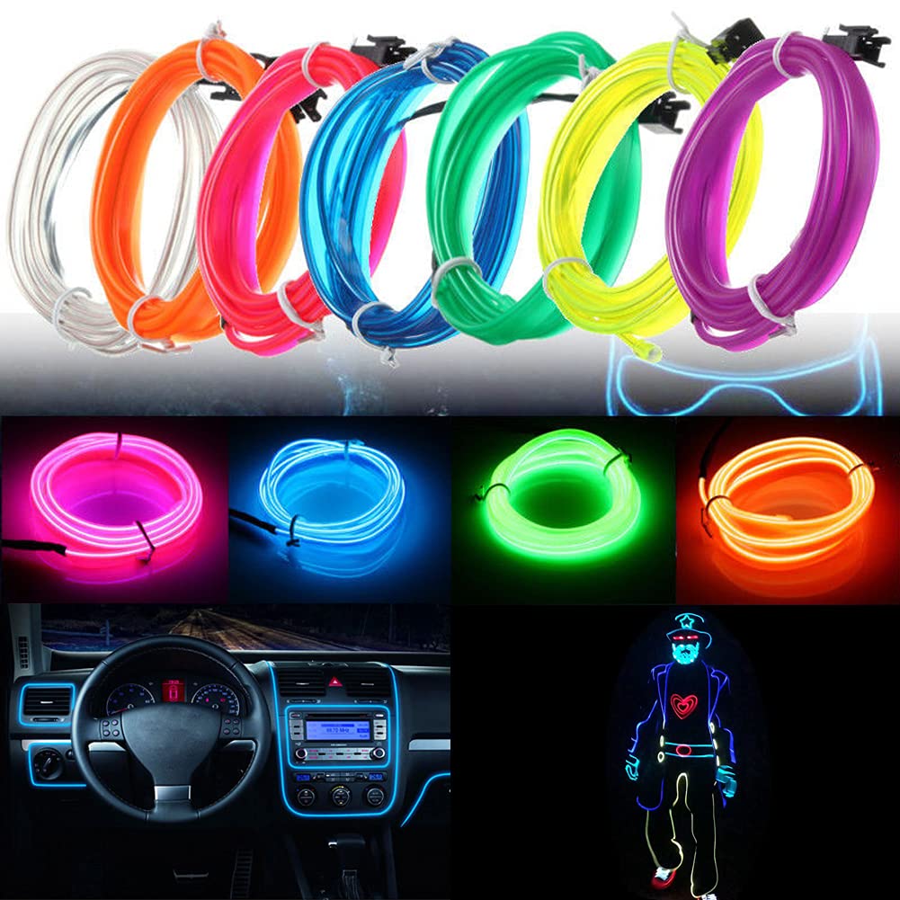 Bande lumineuse LED pour intérieur de voiture, néon, câblage EL, lampe décorative pour auto, bricolage, lumière ambiante flexible, USB, escales de fête, diode, 5m