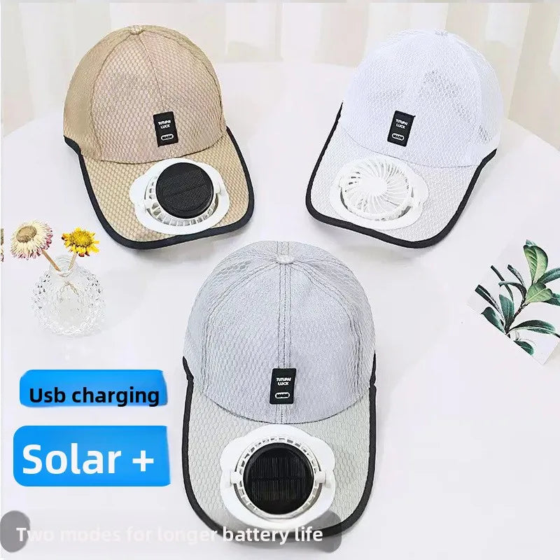 Casquette de baseball à énergie solaire - Chapeau d'été respirant en maille anti-UV pour hommes et femmes, idéal pour les activités de plein air