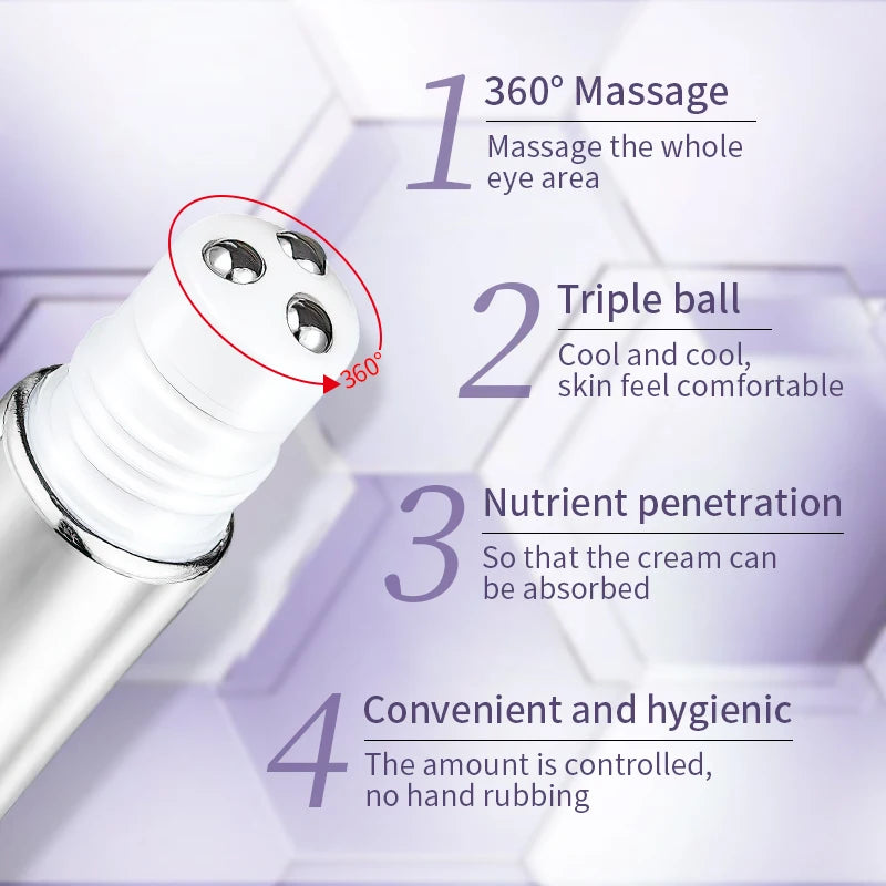 O'CHEAL Anti-rides Anti cernes crème pour les yeux rouleau masseur hydratant sacs pour les yeux Anti-âge acide hyaluronique soins de la peau des yeux
