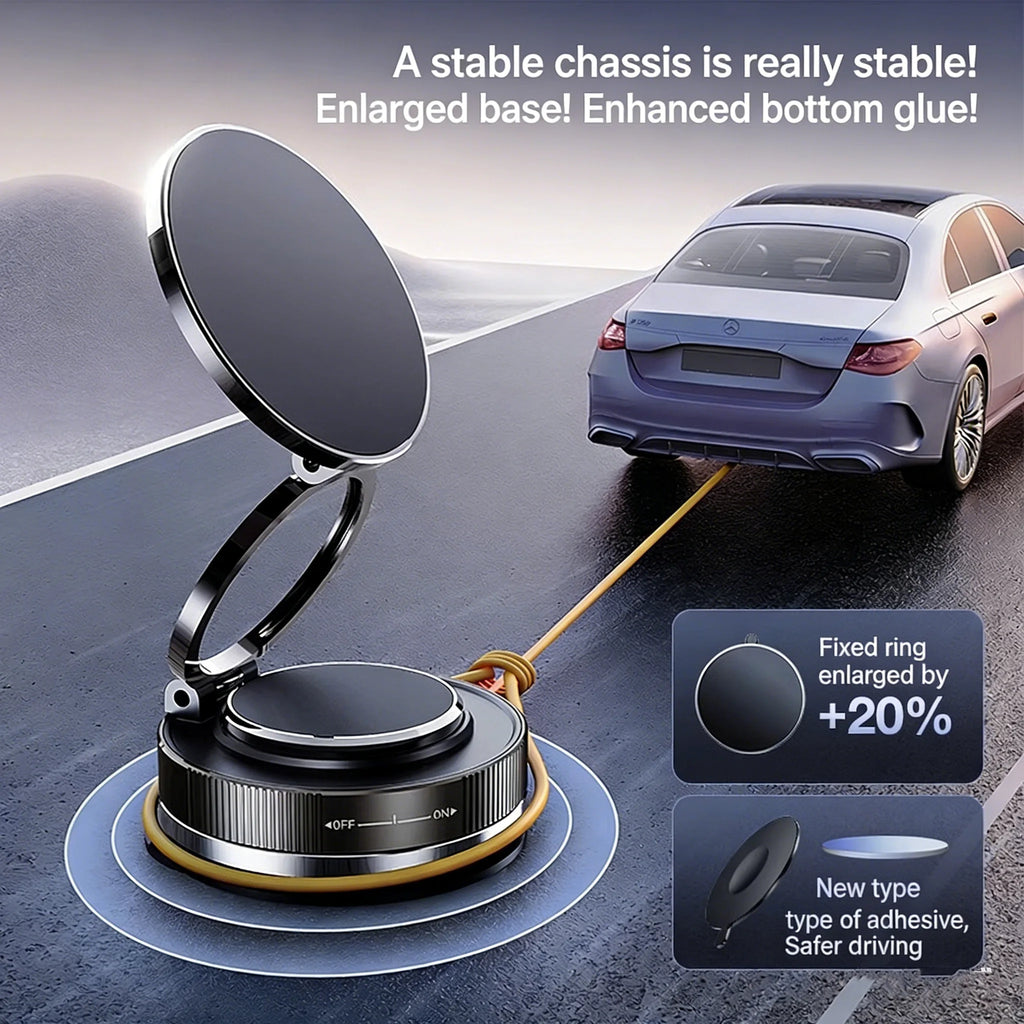Support magnétique pour téléphone de voiture 360 °   Support magnétique rotatif, pliable et réglable pour voiture, support de téléphone à ventouse pour voiture/miroir