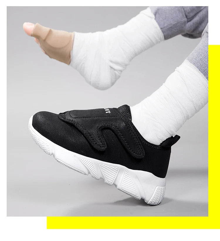 Chaussures pour personnes âgées diabétiques avec fermeture à crochet et boucle pour pieds larges, baskets orthopédiques légères pour œdèmes avec soutien de la voûte plantaire haute