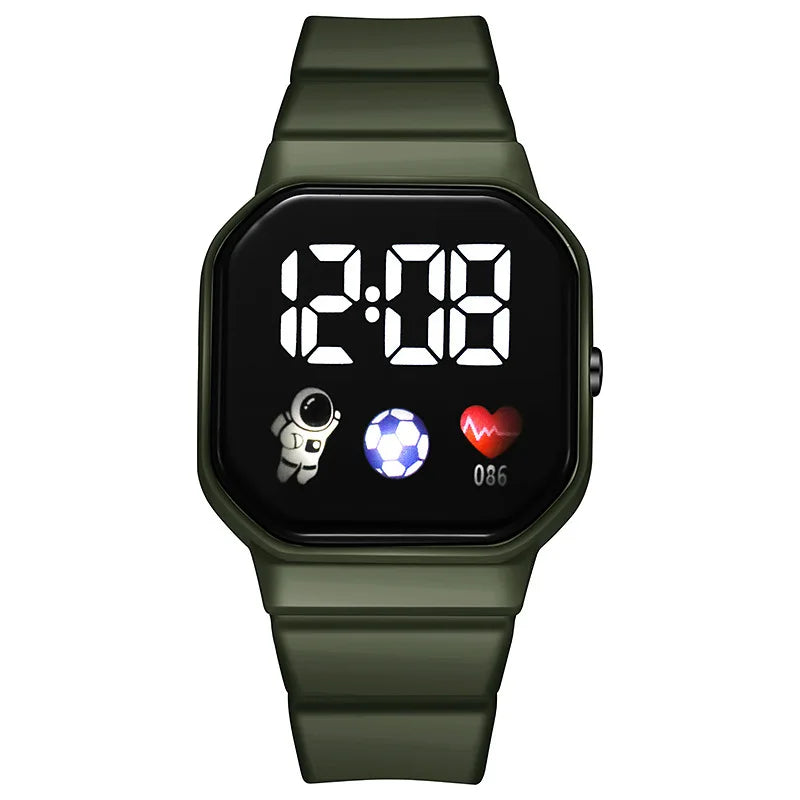 Nouvelle montre numérique LED pour enfants, garçons et filles, montres de sport de football, montre numérique en silicone, montre-bracelet électronique décontractée pour enfants