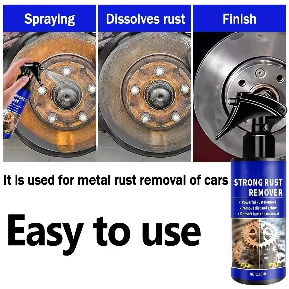 Spray décapant de rouille automobile pour voitures, nettoie rapidement le métal et le fer, spray décapant de rouille pour tuyaux d'échappement, agent de décapage des taches