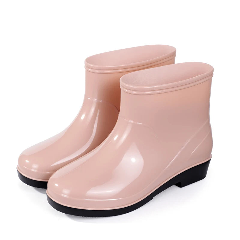Nouvelles chaussures aquatiques confortables, élégantes, polyvalentes, courtes et à coupe basse, chaussures de pluie de style occidental, bottes de pluie décontractées, chaudes.