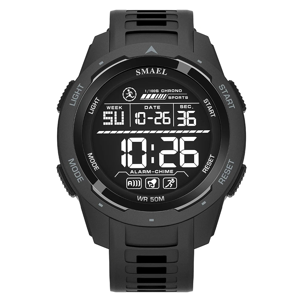 SMAEL-Montre-bracelet numérique étanche à LED pour homme, chronomètre lumineux, montres de sport, 50m, 8105