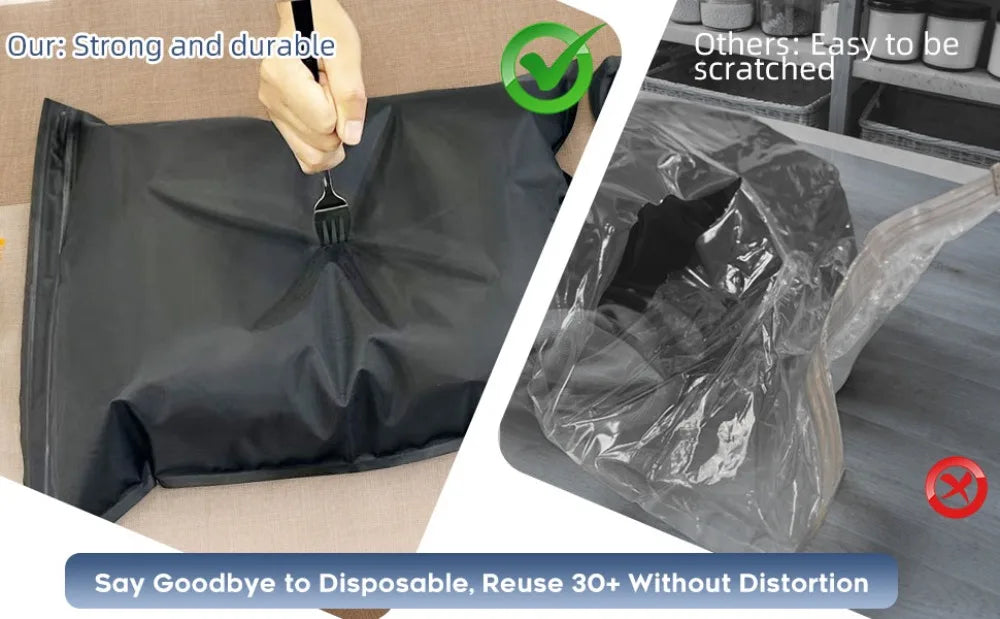 Sac de rangement sous vide pour bagages, sacs sous vide réutilisables en rouleau pour voyage, sac de Compression sous vide étanche, gain de place