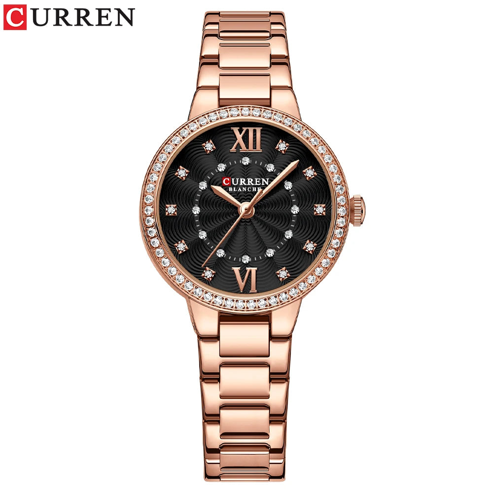 Istro REN-Montres-bracelets à quartz avec bracelet en acier inoxydable pour hommes et femmes, biscuits de luxe, cadran rose, montres à la mode, nouveau