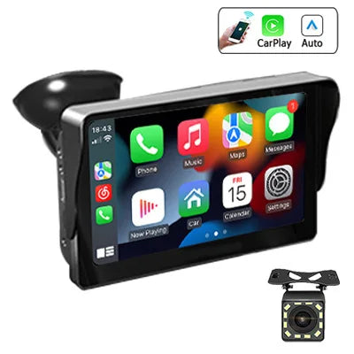 Autoradio 7 pouces lecteur vidéo multimédia sans fil Carplay et sans fil Android Auto Portable GPS Navi écran tactile universel
