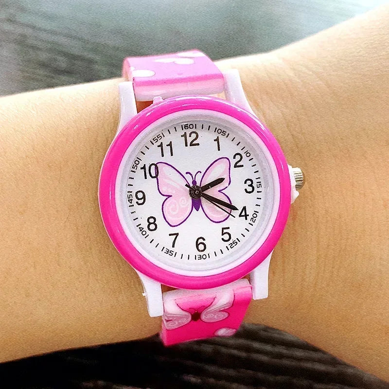 Belles filles montres papillon impression Silicone bonbons gelée montres à Quartz pour enfants enfants filles étudiants cadeaux de fête horloge