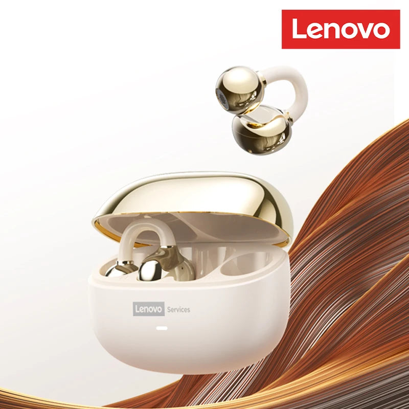 Casque sans fil Bluetooth 6.0 Lenovo LE302, longue durée de vie de la batterie, écouteurs sportifs à clip d'oreille, écouteurs stéréo HIFI à réduction de bruit